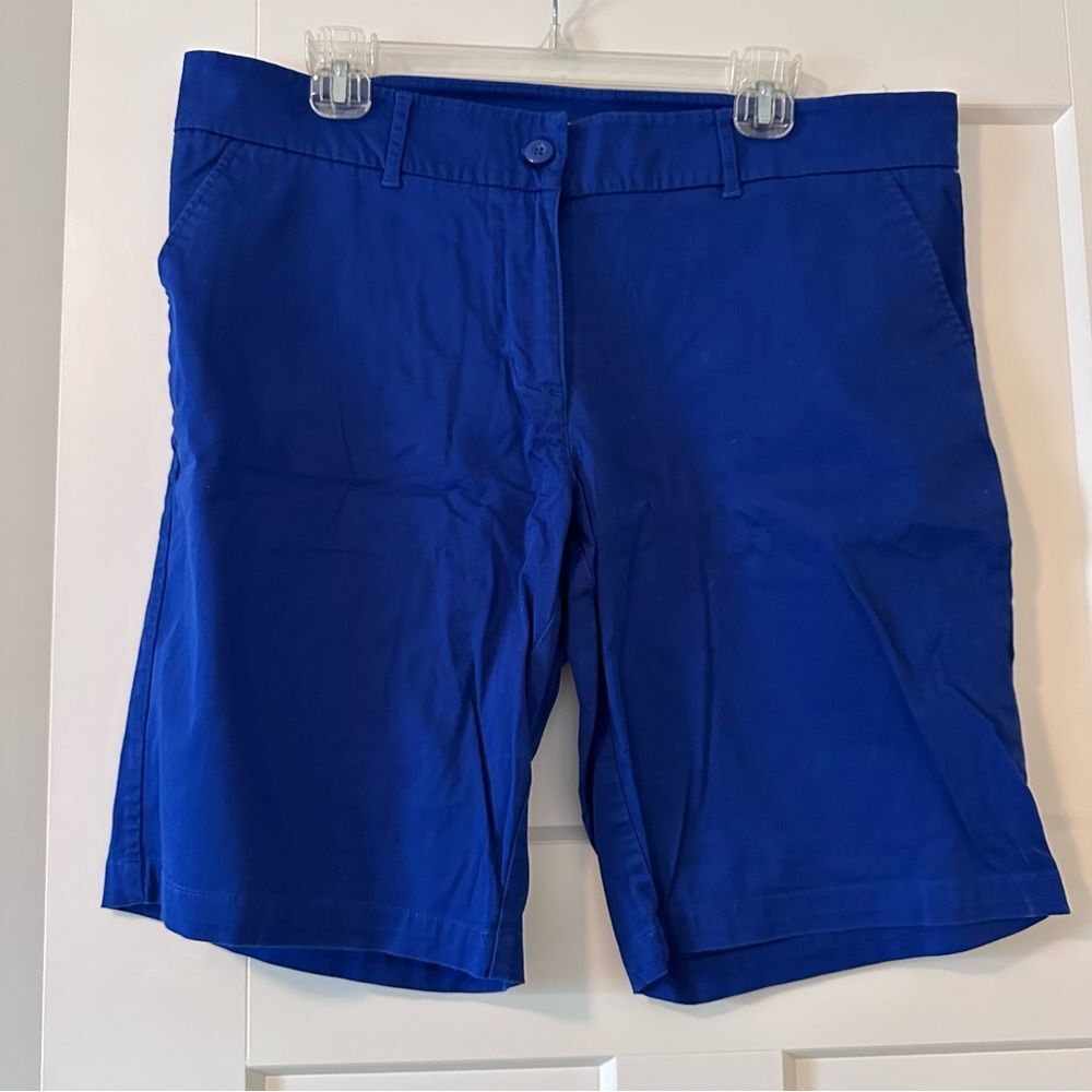 Per Se Cobalt Blue Bermuda Shorts 10.5” Inseam Cotton Blend Size 14